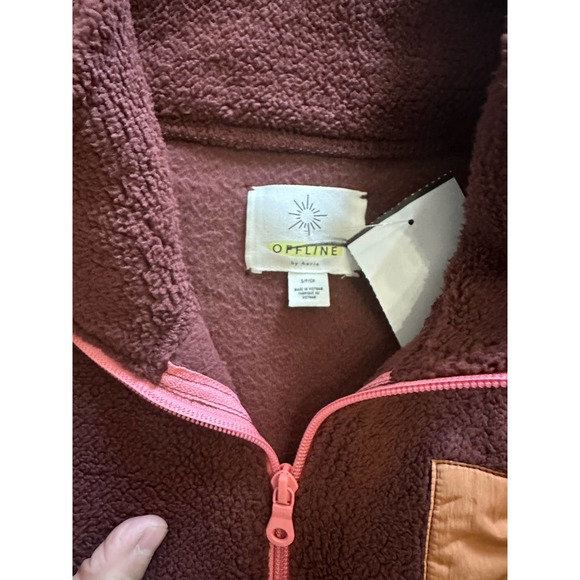 New OFFLINE by Aerie Sherpa Nylon Quarter Zip Pullover Small - Picture 3 of 6
